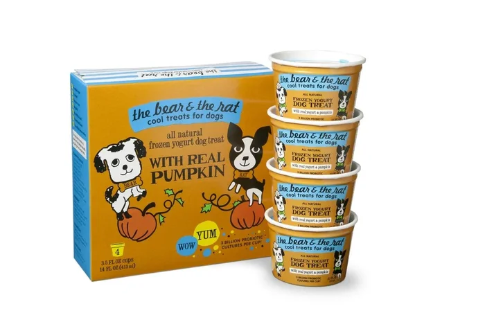 THE BEAR & THE RAT Frozen Yogurt Dog Treat Pumpkin 4/pk