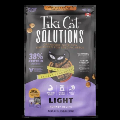 Tiki Cat® Solutions™ Light Baked Kibble: Turkey Recipe Dry Cat Food