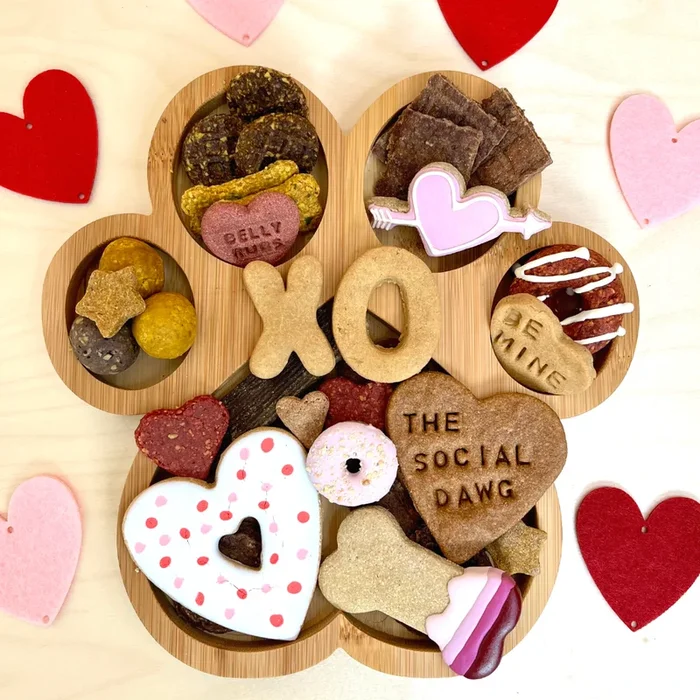Valentine’s Day Paw Shaped Dog Barkuterie Board