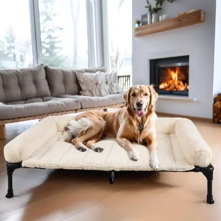Veehoo Elevated Dog Bed with Cozy Pillow