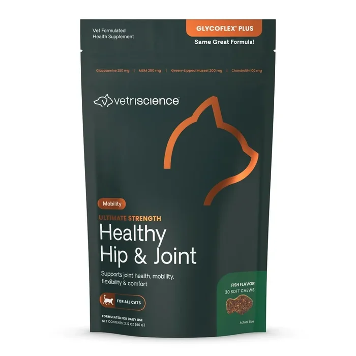 Vertiscience Ultimate Strength Hip & Joint Cat Supplements – Chews – 30 Count