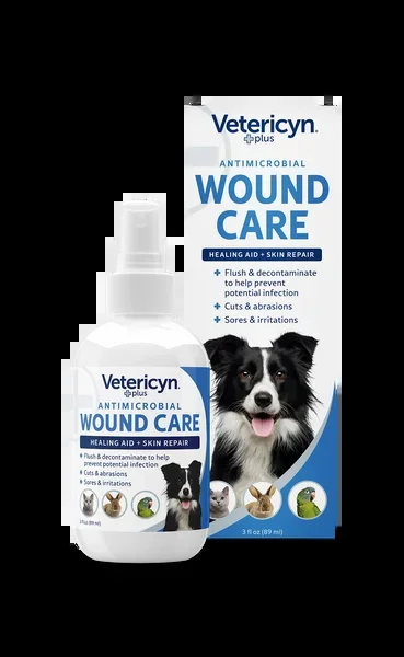 Vetericyn Plus Antimicrobial Dog & Cat Wound Care Spray, 3-ounce