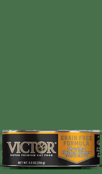 VICTOR Grain Free Formula Shredded Chicken Dinner in Gravy for Cats