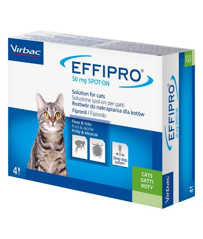 Virbac- Effipro Spot-On for Cats – Flea & Tick Treatment 2–6 kg