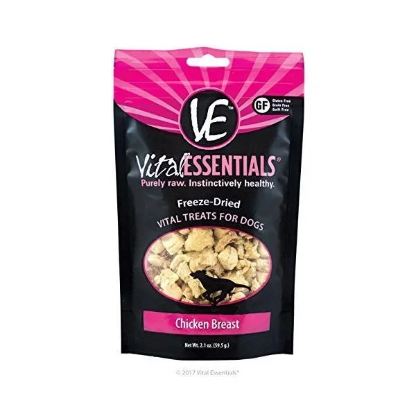 Vital Essentials Chicken Breast Freeze-Dried Dog Treats, 2.1 Ounces