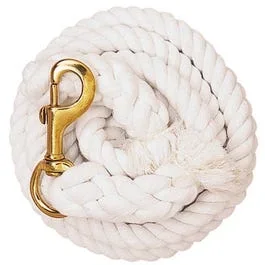 Weaver Lead Rope with Solid Brass 225 Snap White Cotton