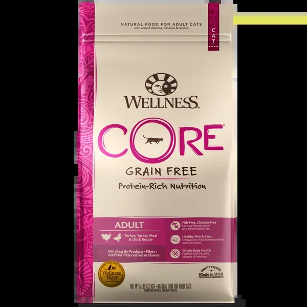 Wellness CORE Grain Free Natural Turkey, Turkey Meal, and Duck Dry Cat Food