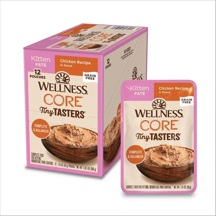 Wellness CORE Tiny Tasters Wet Kitten Food Chicken Pate 1.75oz Pouch