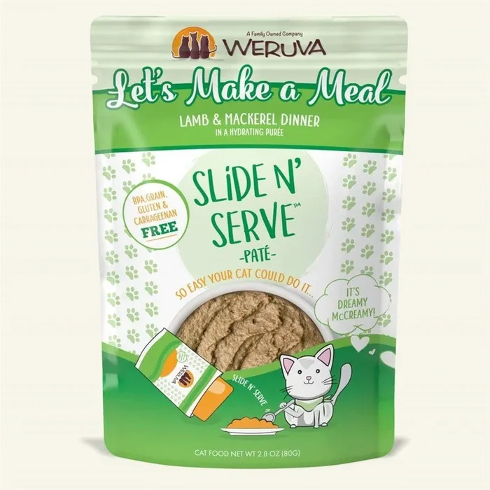 Weruva Pate 2.8oz Slide N Serve Pouch Cat food Let’s Make a Meal