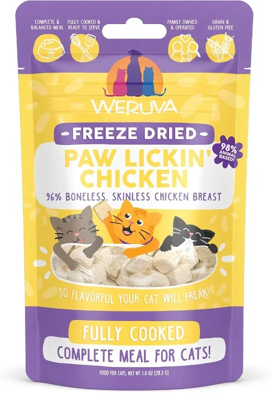 Weruva Paw Lickin’ Chicken Freeze Dried Grain Free Cat Food 1 oz
