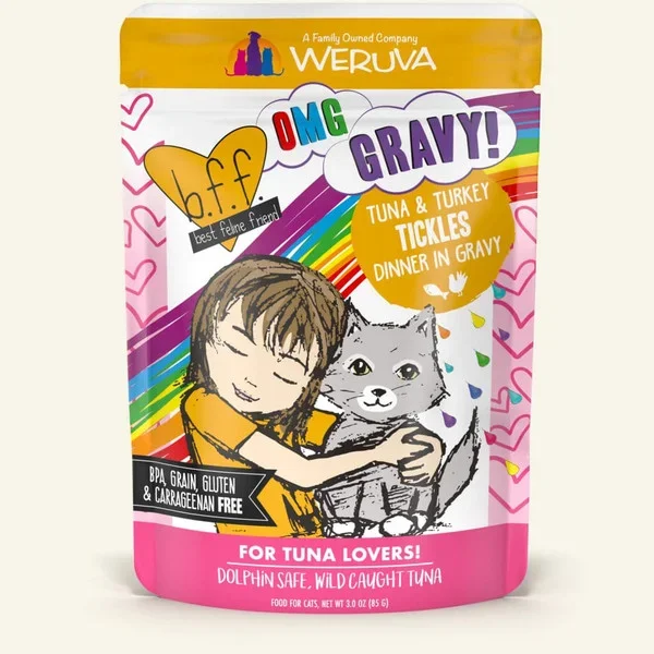 Weruva Tuna & Turkey Tickles, Tuna & Turkey Dinner in Gravy Cat Food – 3 oz