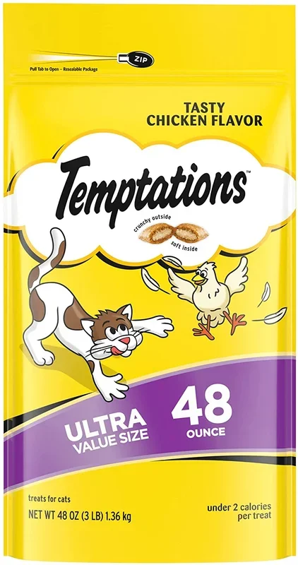 Whiskas Temptations Chicken Soft and Crunchy Cat Treats – 48 oz