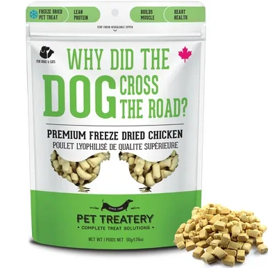 Why did The Dog Cross the Road – Premium Freeze Dried Chicken Treat For Dogs & Cats 50g