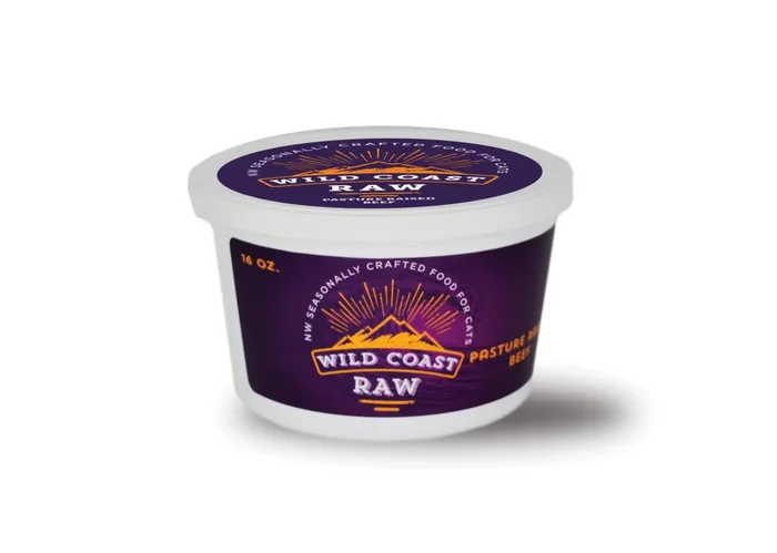 Wild Coast Raw Pasture Raised Beef Raw Frozen Cat Food, 1-lb