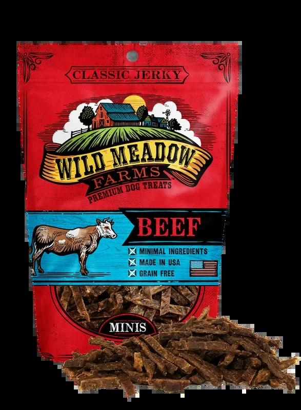 Wild Meadow Farms Classic Jerky Minis Beef Dog Treats, 4-oz