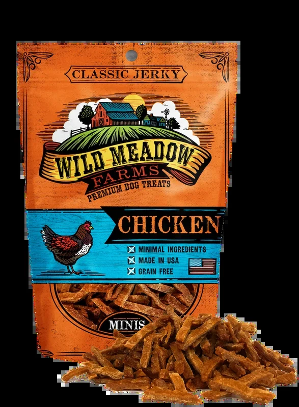 Wild Meadow Farms Classic Jerky Minis Chicken Dog Treats, 4-oz
