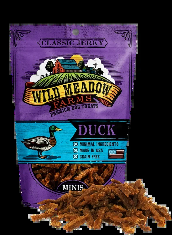 Wild Meadow Farms Classic Jerky Minis Duck Dog Treats, 4-oz