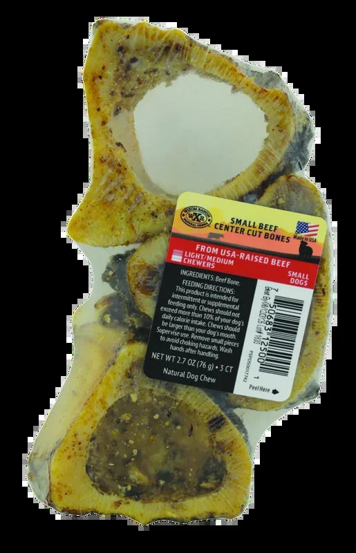 Wixom Ranch Natural Chews Small Beef Center Cut Bone, 3 Count