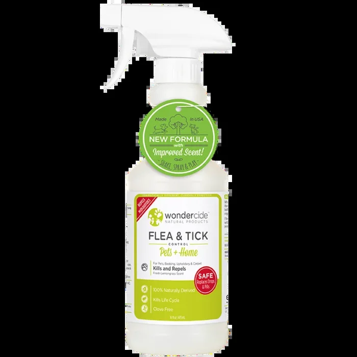 Wondercide ‘FLEA & TICK’ Natural Flea, Tick & Mosquito Control for Dogs, Cats & Home – Lemongrass Scent, 16-oz
