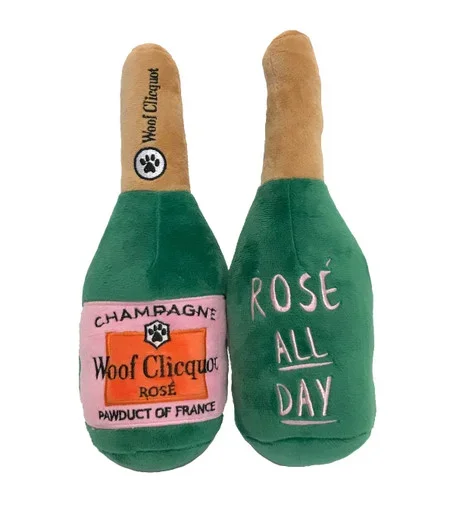 Woof Clicquot Rose’ Champagne Bottle Toy