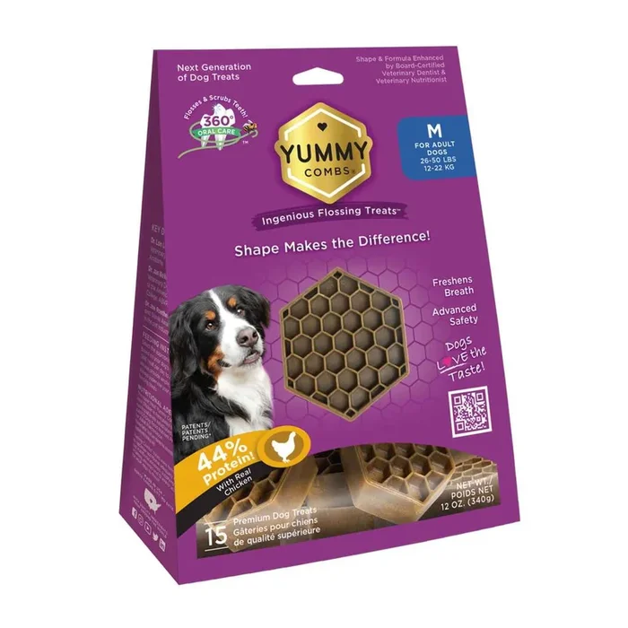 Yummy Combs Ingenious Flossing Treats, Chicken, Medium, 12 Ounce
