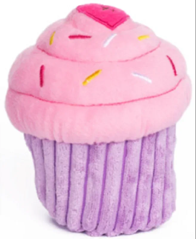 Zippy Paws Cupcake Pink Plush Dog Toy