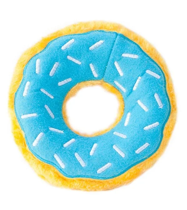 Zippy Paws Stuffing Free Donut Dog Toy Blueberry