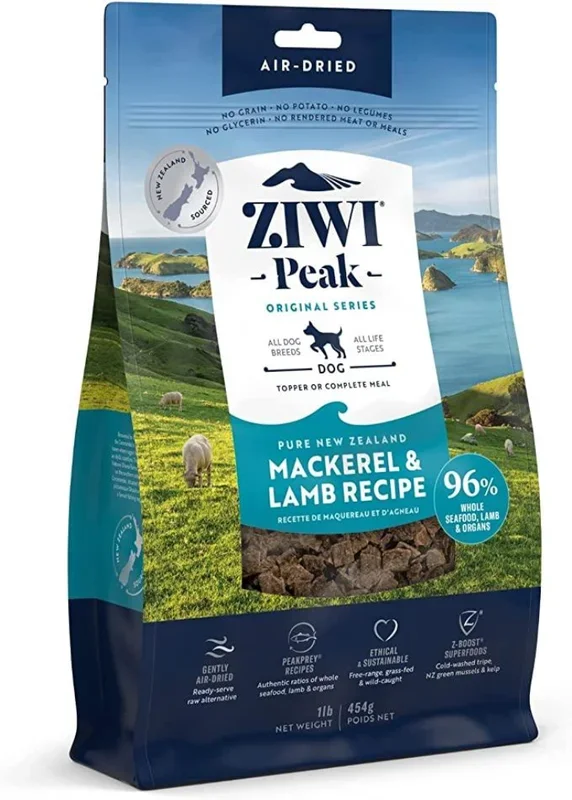 ZIWI Peak Mackerel & Lamb Recipe Air-Dried Dog Food, 16-oz|454-g